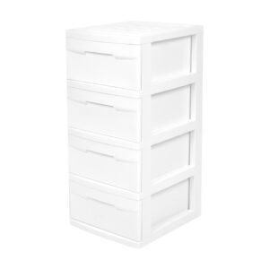ตู้ลิ้นชัก 4 ชั้น STACKO SNOWY 45x40x84 ซม. สีขาว