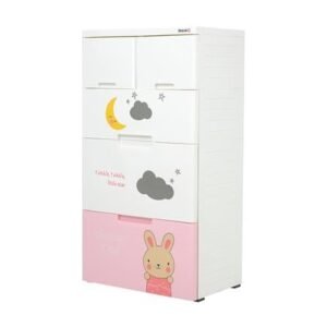 ตู้ลิ้นชัก 4 ชั้น STACKO A58 TINY 58x38x109 ซม. สีชมพู/ขาว