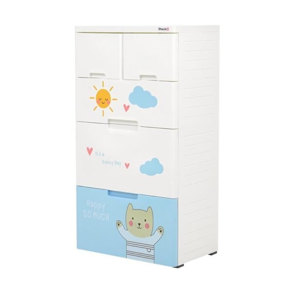 ตู้ลิ้นชัก 4 ชั้น STACKO A58 TINY 58x38x109 ซม. สีขาว/ฟ้า - Image 2