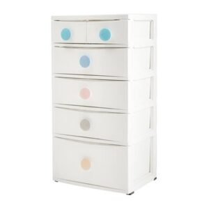 ตู้ลิ้นชัก 5 ชั้น STACKO D10 56x45x112 ซม. สีขาว