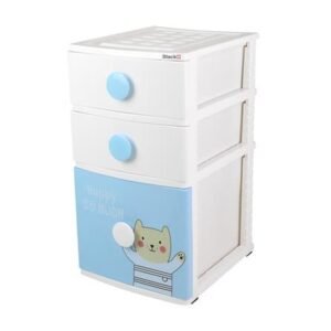 ตู้ลิ้นชัก 3 ชั้น STACKO B42 TINY 42X47X72 ซม. สีขาว/ฟ้า