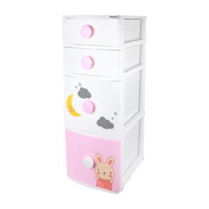 ตู้ลิ้นชัก 4 ชั้น STACKO B42 TINY 42X47X112 ซม. สีชมพู/ขาว