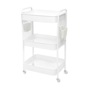 ชั้นวาง 3 ชั้น มีล้อ STACKO MISSY 44.7x30.6x77.9 ซม. สีขาว