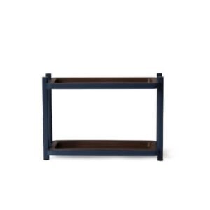 ชั้นเอนกประสงค์ถาดไม้ 2 ชั้นดีไซน์สวยไม้บีชจริง Pana Objects รุ่น Simon: Organizer tray ไม้บีชทำสีน้ำเงินถาดรองสีน้ำตาลเข้ม size 45.2x18x32.4 ซม